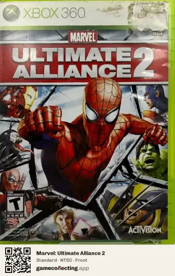 Marvel: Ultimate Alliance 2 Xbox 360, NTSC box front