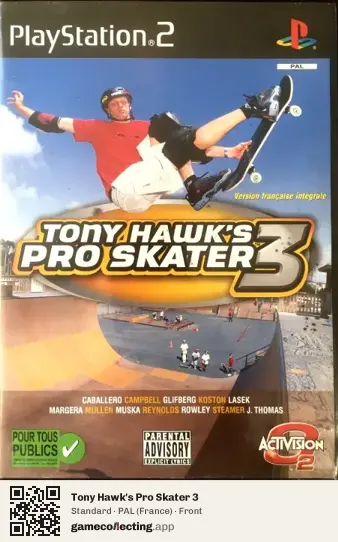 Tony Hawk's Pro Skater 3 PlayStation 2, France box front