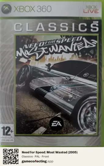 Need for Speed: Most Wanted (2005) Xbox 360, PAL box front