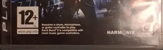 Rock Band 2, the PEGI square on its front