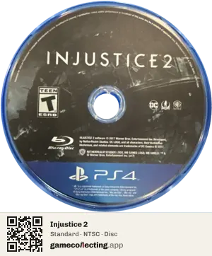 Injustice 2 PlayStation 4, NTSC disc