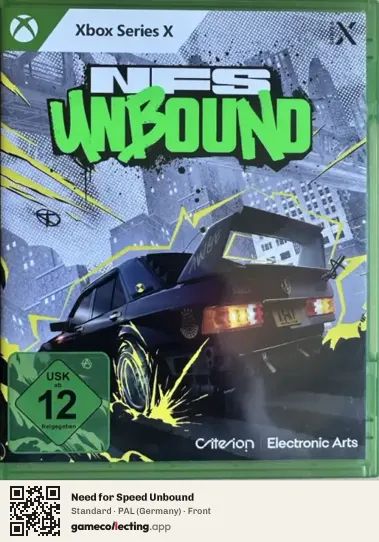 Need for Speed Unbound Xbox Series X, Germany box front