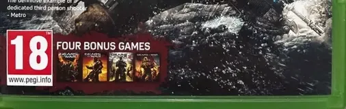 Gears of War 4, the PEGI square on its front