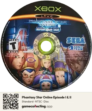 Phantasy Star Online Episode I & II Xbox, NTSC disc