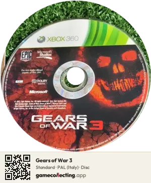 Gears of War 3 Xbox 360, PAL disc