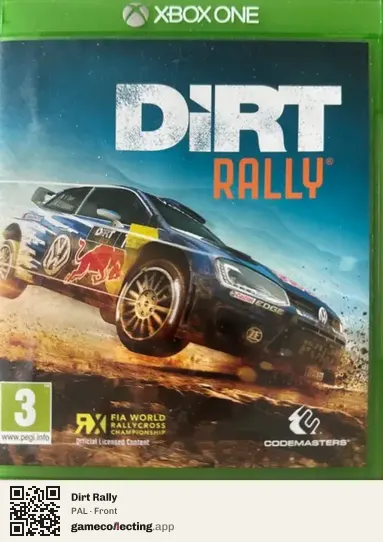 Dirt Rally Xbox One, PAL box front