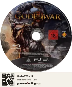 God of War III PlayStation 3, PAL disc