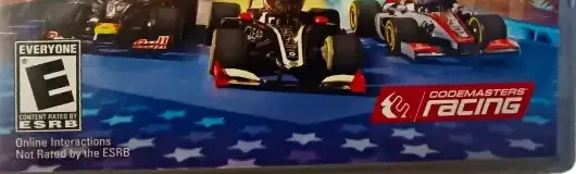 F1 Race Stars, the ESRB box on its front