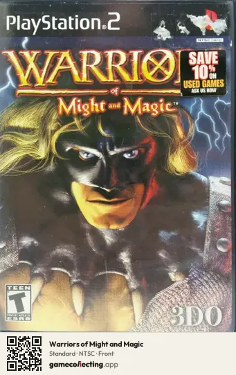 Warriors of Might and Magic PlayStation 2, NTSC box front