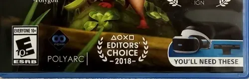 Moss, the ESRB box on its front
