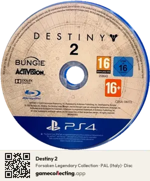 Destiny 2 PlayStation 4, PAL disc