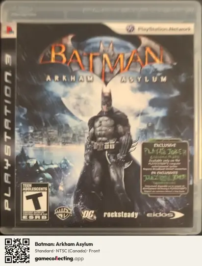 Batman: Arkham Asylum PlayStation 3, Canada box front