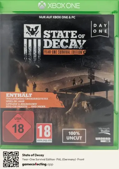 State of Decay Xbox One, Germany box front