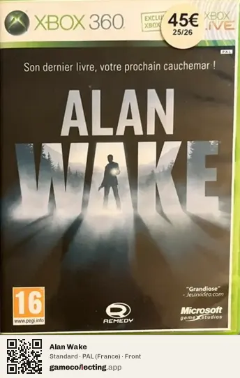Alan Wake Xbox 360, France box front