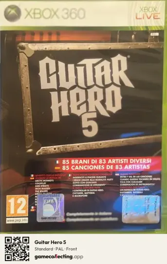 Guitar Hero 5 Xbox 360, PAL box front