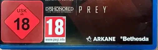 Dishonored & Prey: The Arkane Collection, the USK square on its front