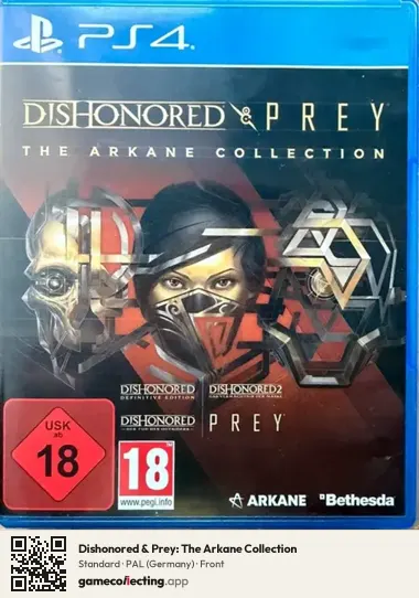 Dishonored & Prey: The Arkane Collection PlayStation 4, Germany box front