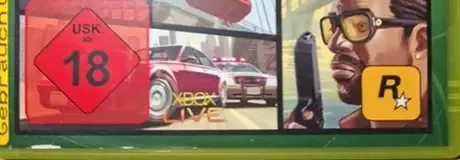 Grand Theft Auto IV, the USK square on its front
