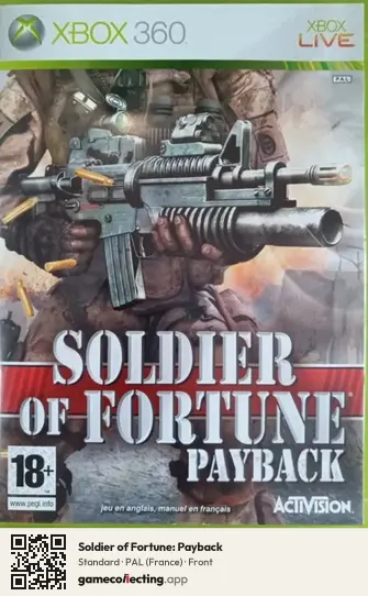 Soldier of Fortune: Payback Xbox 360, France box front