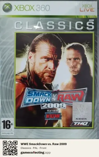WWE SmackDown vs. Raw 2009 Xbox 360, PAL box front