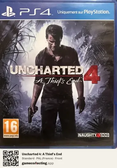 Uncharted 4: A Thief's End PlayStation 4, France box front