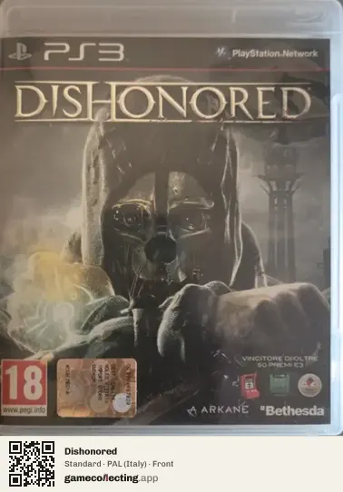 Dishonored PlayStation 3, Italy box front