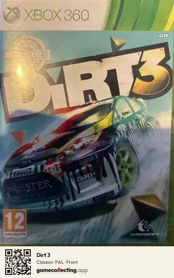 Dirt 3 Xbox 360, PAL box front