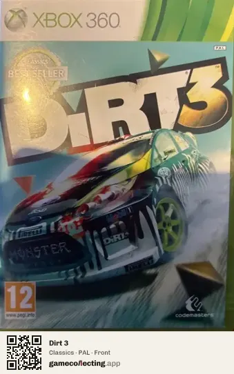 Dirt 3 Xbox 360, PAL box front