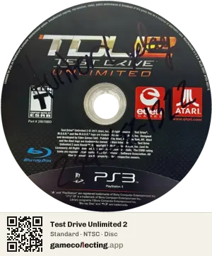 Test Drive Unlimited 2 PlayStation 3, NTSC disc