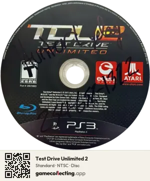 Test Drive Unlimited 2 PlayStation 3, NTSC disc