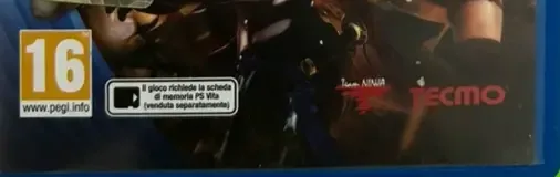 Dead or Alive 5 Plus, the PEGI square on its front