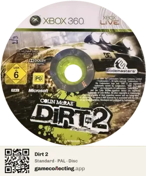 Dirt 2 Xbox 360, PAL disc