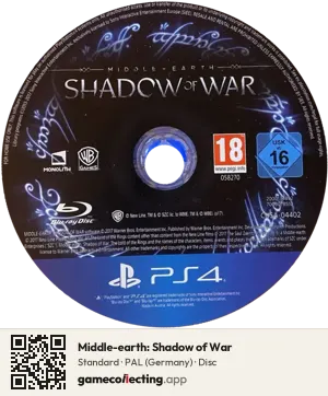 Middle-earth: Shadow of War PlayStation 4, PAL disc
