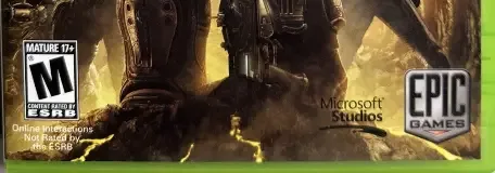 Gears of War 3, the ESRB box on its front