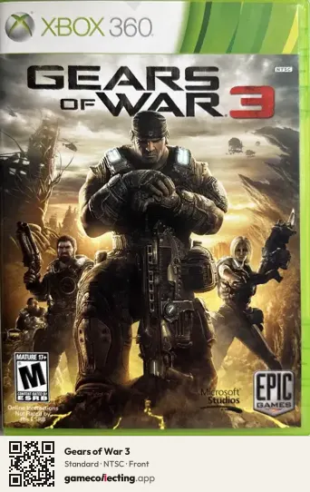 Gears of War 3 Xbox 360, NTSC box front