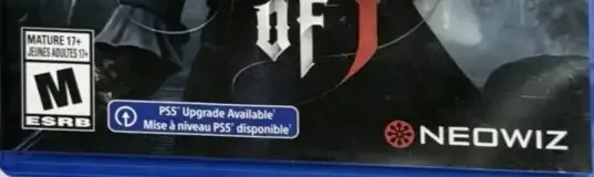 Lies of P, the ESRB box on its front