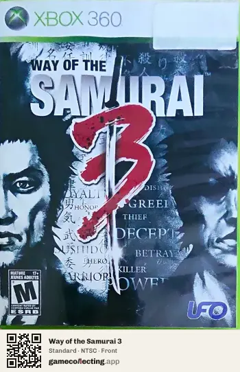 Way of the Samurai 3 Xbox 360, NTSC box front