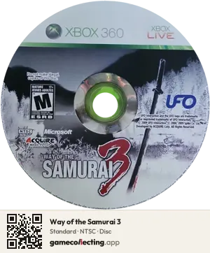 Way of the Samurai 3 Xbox 360, NTSC disc