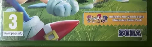 Sonic Superstars, the PEGI square on its front