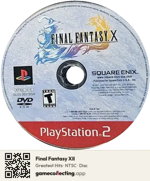 Final Fantasy XII PlayStation 2, NTSC disc