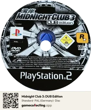 Midnight Club 3: DUB Edition PlayStation 2, PAL disc