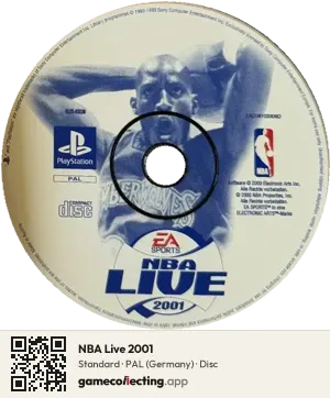 NBA Live 2001 PlayStation, PAL disc