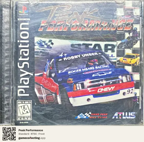 Peak Performance PlayStation, NTSC box front