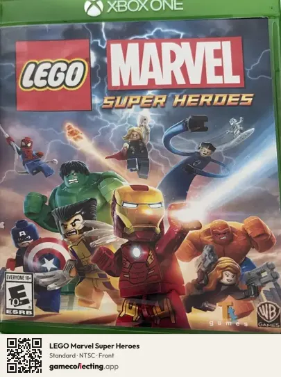 LEGO Marvel Super Heroes Xbox One, NTSC box front