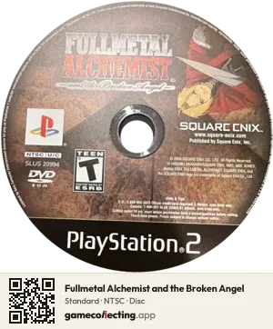 Fullmetal Alchemist and the Broken Angel PlayStation 2, NTSC disc