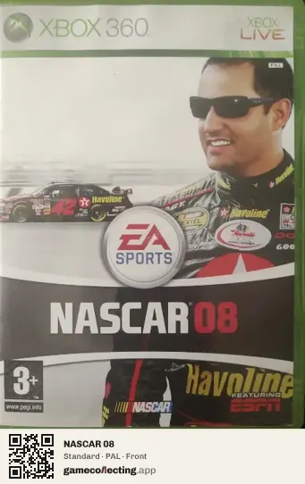 NASCAR 08 Xbox 360, PAL box front