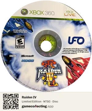Raiden IV Xbox 360, NTSC disc