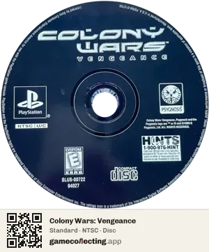 Colony Wars: Vengeance PlayStation, NTSC disc