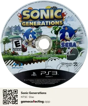 Sonic Generations PlayStation 3, NTSC disc