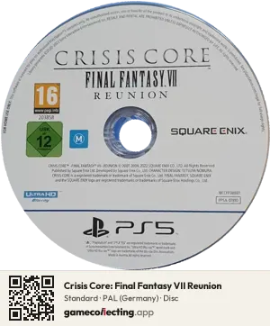 Crisis Core: Final Fantasy VII Reunion PlayStation 5, PAL disc